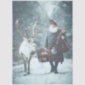 Decoupage Schotse Kerstman in kilt  Tissuepapier (Voorkant)