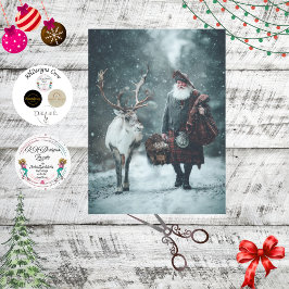 Decoupage Schotse Kerstman in kilt Tissuepapier
