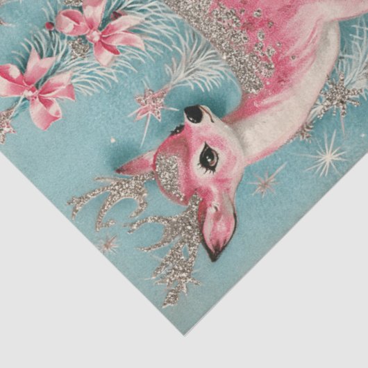 Decoupage Scrapbooking Roze Kerst Hert Tissuepapier (Detail)
