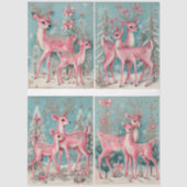 Decoupage Scrapbooking Roze Kerst Hert Tissuepapier (Voorkant)