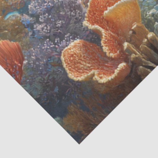 Decoupage Sea Turtle Coral Reef Wall Art Tissuepapier (Detail)