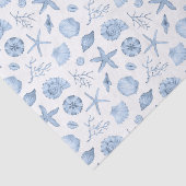 Decoupage Seashells Blue Waterverf Tissuepapier (Detail)