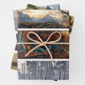 Decoupage Seasonal Trains 26x26 for Handsaws Inpakpapier Vel (In situ)