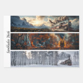 Decoupage Seasonal Trains 26x26 for Handsaws Inpakpapier Vel (Voorkant)