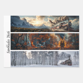 Decoupage Seasonal Trains 26x26 for Handsaws Inpakpapier Vel