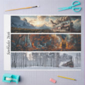 Decoupage Seasonal Trains 26x26 for Handsaws Tissuepapier (Craft)