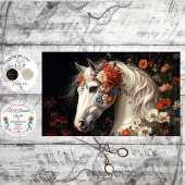 Decoupage Serene White Horse Tapestry Blooms  Tissuepapier