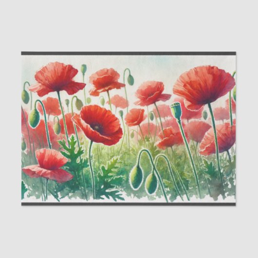 decoupage, servetten met papavers voor decoupage tissuepapier (Voorkant)