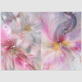 Decoupage Set van 2 Bloemen Design Parel Like Kleu Tissuepapier