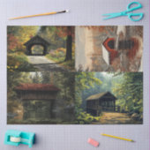 Decoupage Set van 4 overdekte bruggen Tissuepapier (Craft)