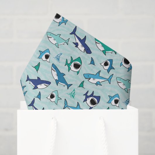 Decoupage Sharks Blue Ocean Zee Tissuepapier (Cadeauzakje)