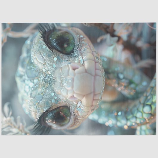 Decoupage Shimmering Hagedis Slang Creature Tissuepapier (Voorkant)