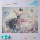 Decoupage sierlijke ballerina dansende veld bloeme tissuepapier (Craft)