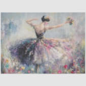 Decoupage sierlijke ballerina dansende veld bloeme tissuepapier (Voorkant)