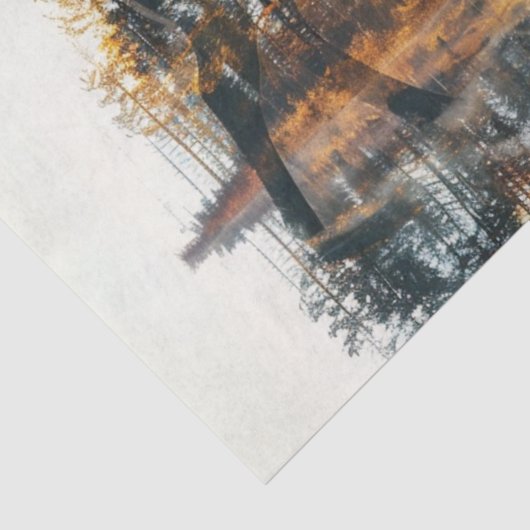 Decoupage Silhouette Deer Double Exposure Wildlife Tissuepapier (Detail)