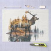 Decoupage Silhouette Deer Double Exposure Wildlife Tissuepapier (Craft)