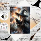 Decoupage Silver Haired Witch Glowing Artwork Tissuepapier