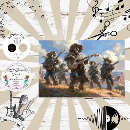 Decoupage Skelet Cowboy Veder Funk Band Tissuepapier