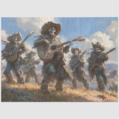 Decoupage Skelet Cowboy Veder Funk Band Tissuepapier (Voorkant)