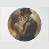 Decoupage Skeleton Couple Wedding 21-inch round Tissuepapier (Voorkant)