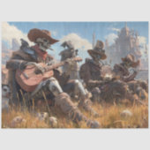 Decoupage Skeleton Cowboy Fur Feather Funk Band Tissuepapier (Voorkant)