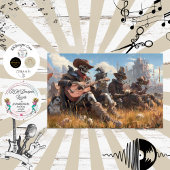 Decoupage Skeleton Cowboy Fur Feather Funk Band Tissuepapier