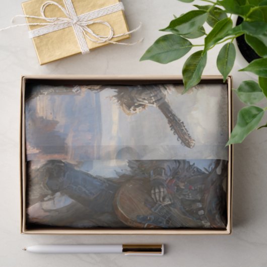 Decoupage Skeleton Cowboy Fur Feather Funk Band Tissuepapier (Geschenk)