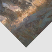 Decoupage Skeleton Cowboy Fur Feather Funk Band Tissuepapier (Detail)