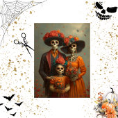 Decoupage Skeleton Familie Feestelijke Halloween P Tissuepapier