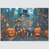 Decoupage Skeleton Familie Halloween Tissuepapier (Voorkant)