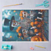 Decoupage Skeleton Family De goudsbloemen Tissuepapier (Craft)