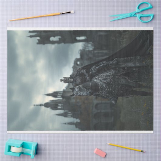 Decoupage Skeleton Gothic King Zwart Paard Tissuepapier (Craft)