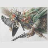 Decoupage Skeleton Gunslinger Herfstkleuren Tissuepapier (Voorkant)