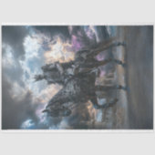 Decoupage Skeleton Knight Zilveren Paard Tissuepapier (Voorkant)