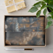 Decoupage Skeleton Mom en het Kinder landschap Tissuepapier (Geschenk)