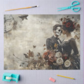 Decoupage Skeleton paar trouwdag achtergrond Tissuepapier (Craft)