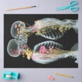 Decoupage Skeleton Paar Verstrengeld Bloemen Tissuepapier (Craft)