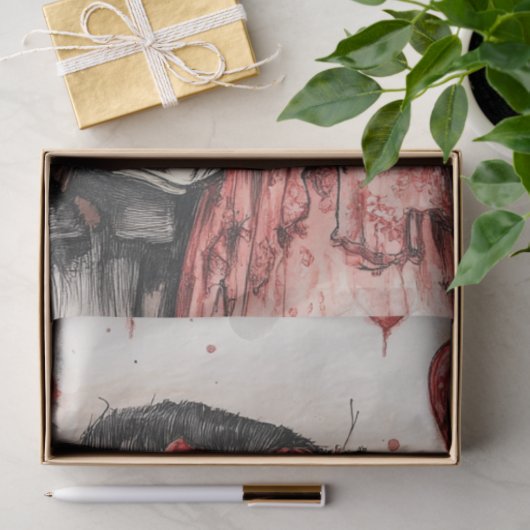 Decoupage Skeleton Paar Vieren Valentijn Tissuepapier (Geschenk)