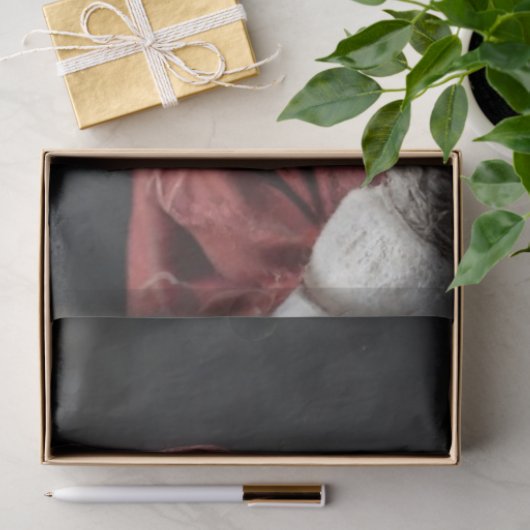 Decoupage Skeleton Santa Claus Lurking Peeking Art Tissuepapier (Geschenk)