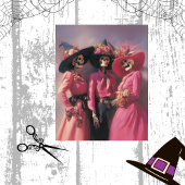 Decoupage Skeleton Sisters in Pink Blooms Tissuepapier