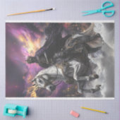 Decoupage Skeleton Witte Paard Gotische Stijl Tissuepapier (Craft)