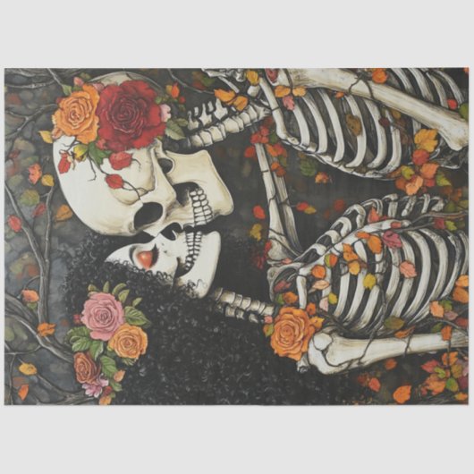 Decoupage Skeletons Huwelijksgeloften Tissuepapier (Voorkant)