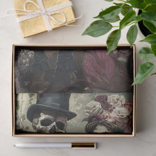 Decoupage Skeletten Dag van de Dood Tissuepapier (Geschenk)