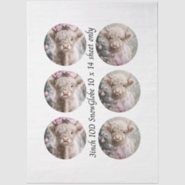 Decoupage Sneeuwbol Mal Highland Koe Kerstmis Tissuepapier