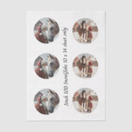 Decoupage Sneeuwbol Sint & Paard Tissuepapier