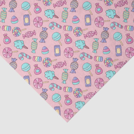 Decoupage Snoep Roze Tissuepapier (Detail)