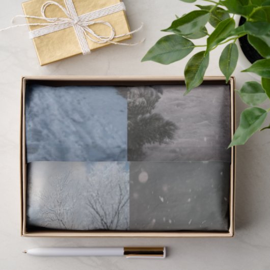 Decoupage Snow Church Red Truck Runner Sleds Tissuepapier (Geschenk)