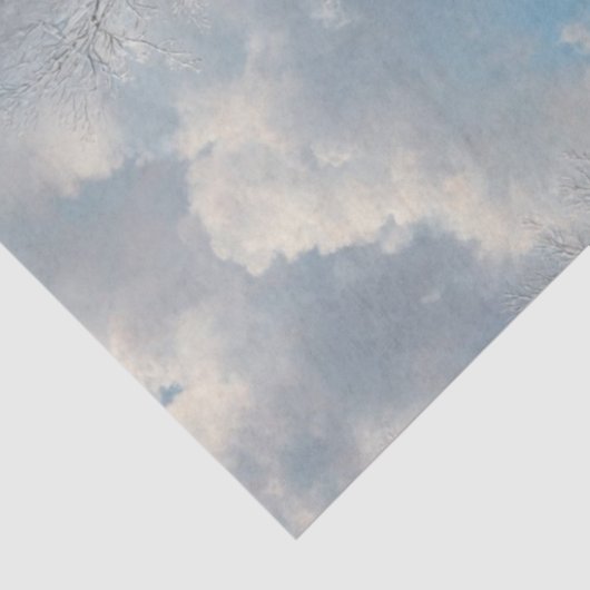 Decoupage Snow Church Red Truck Runner Sleds Tissuepapier (Detail)