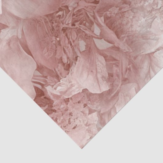 Decoupage Snow Leopard Pink Botanical Garden Tissuepapier (Detail)