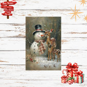 Decoupage Snowman & Reindeer Snowy Woodlands Tissuepapier